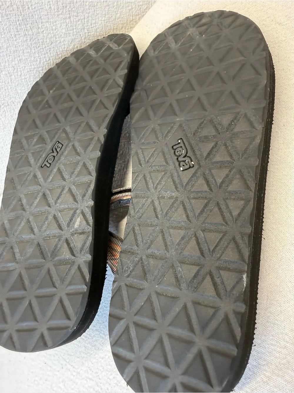 Teva Sandals Men Original Orange Aztec Nylon Webbing Hook & Loop Outdoor Shoes 9